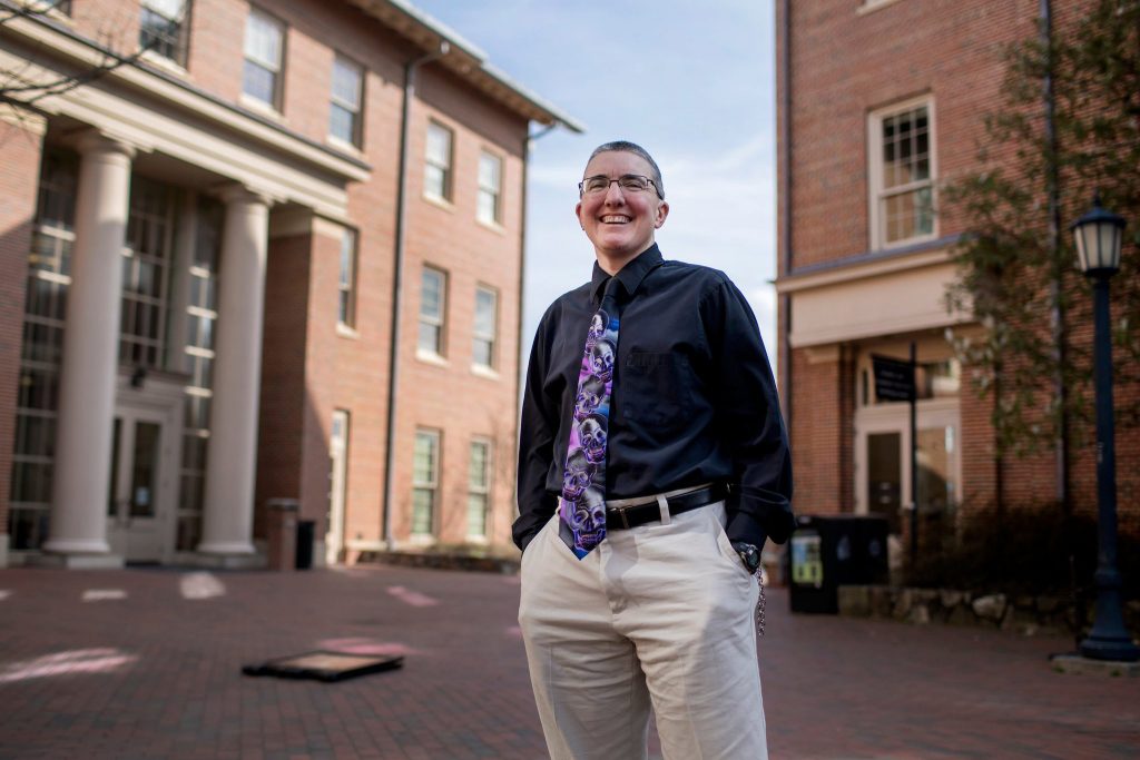 Terri standing in downtown Durham