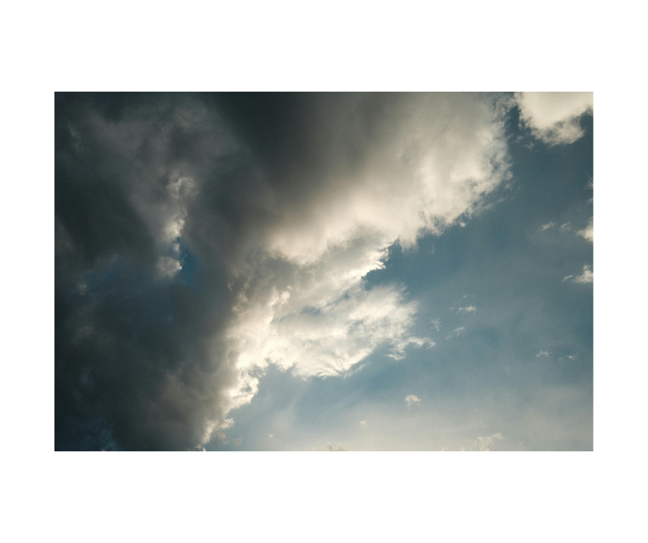 Storm cloud with sunlight coming through